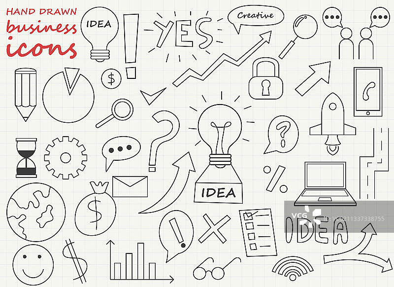 手绘商务元素设计图片素材