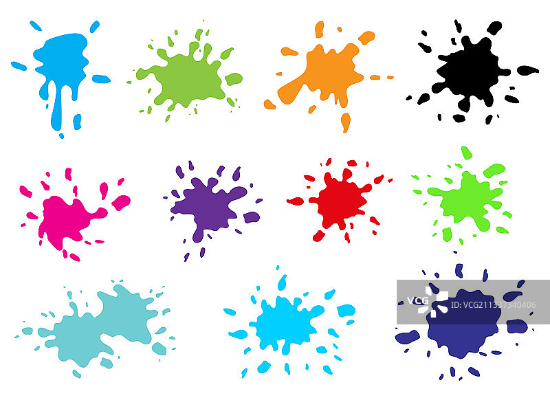 白色背景上的油漆飞溅设计图片素材