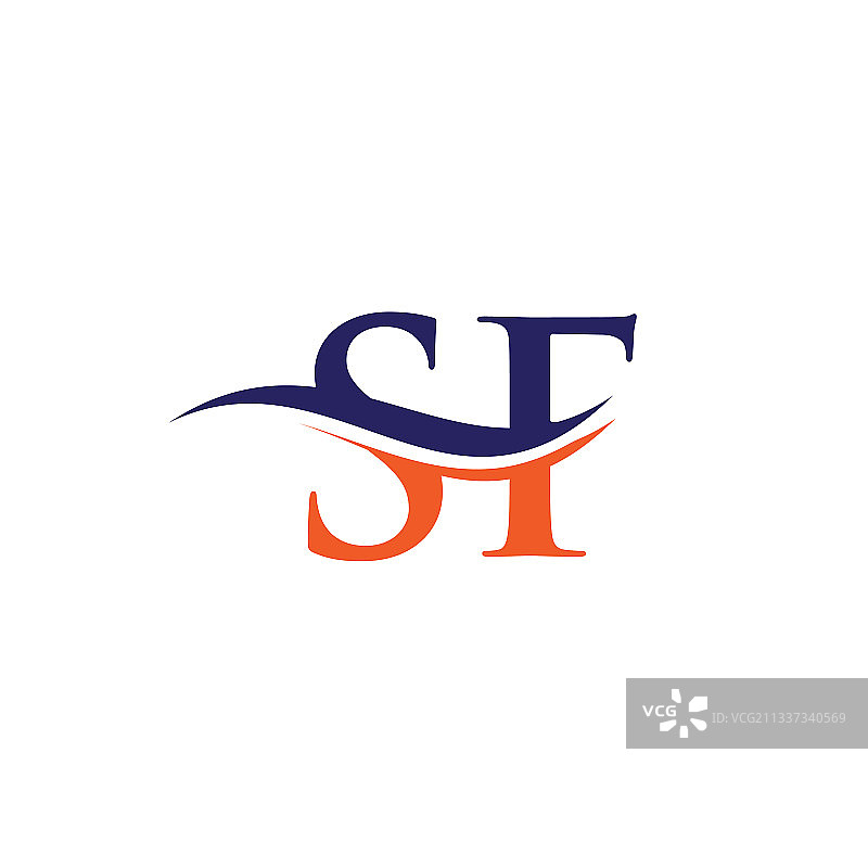 用于商业和公司的SF字母连接标志图片素材