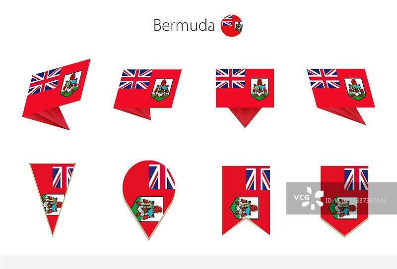 八个版本的百慕大国旗图案图片素材