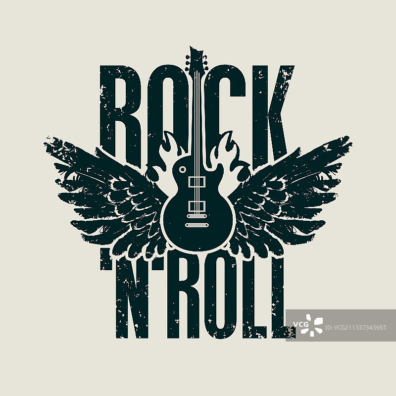 带吉他和翅膀的摇滚音乐banner图片素材