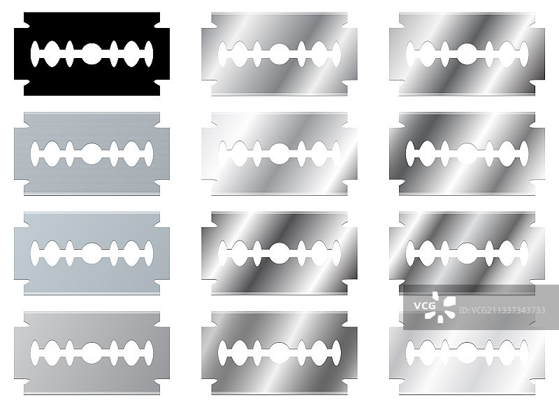 白色背景上的剃须刀片设计图片素材