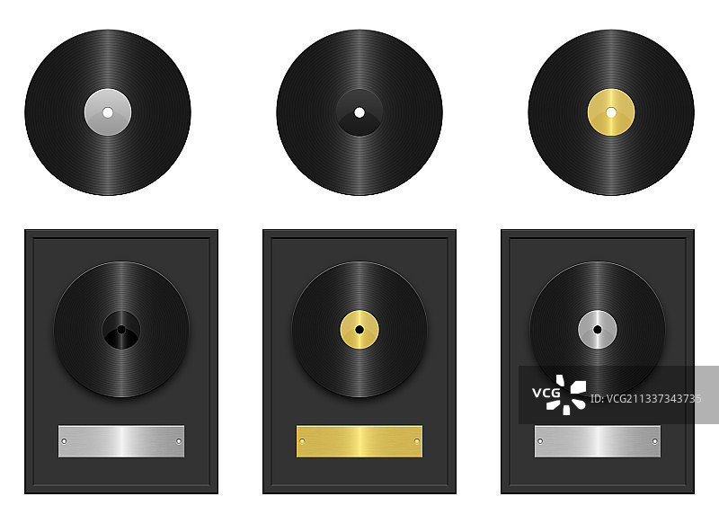 白色背景上的乙烯唱片设计图片素材