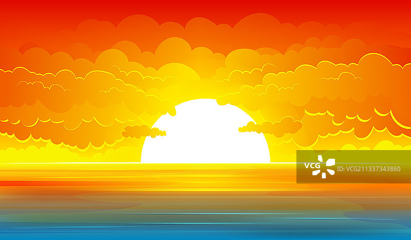 夕阳海景背景设计图片素材