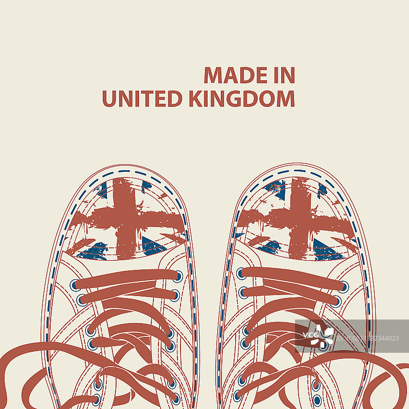 印有“英国制造”字样的白色运动鞋banner图片素材