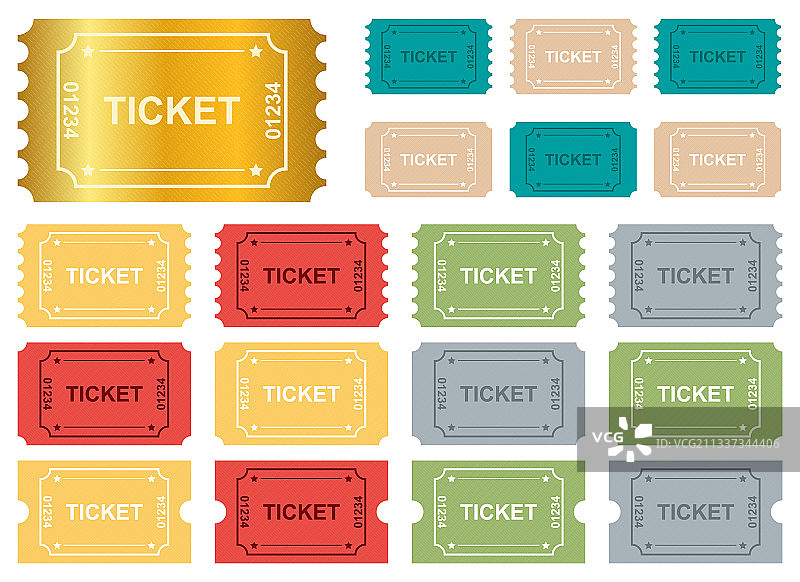 白色背景上的票券设计图片素材