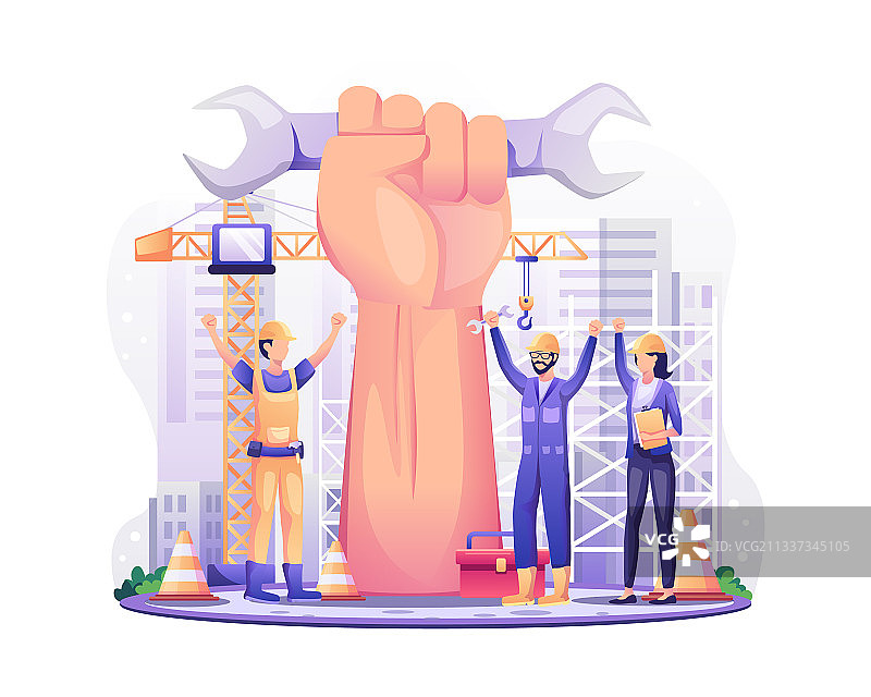 快乐劳动节建筑工人图片素材