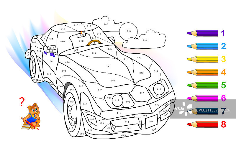 儿童数学教育着色书图片素材