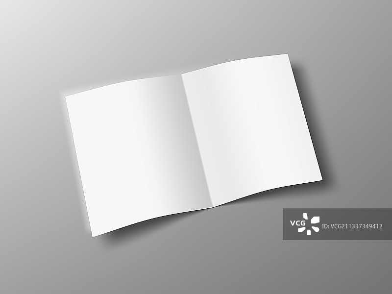 3D空白方形半折叠宣传册图片素材