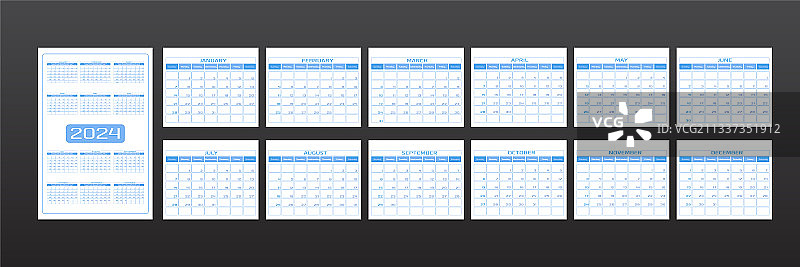 简约都市潮流风格2024年日历图片素材