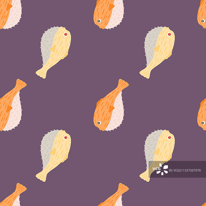 简约风格海洋生物无缝图案图片素材