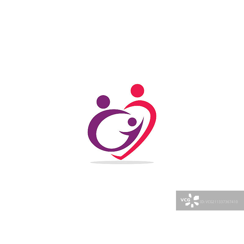 幸福家庭爱心情人节标志图片素材