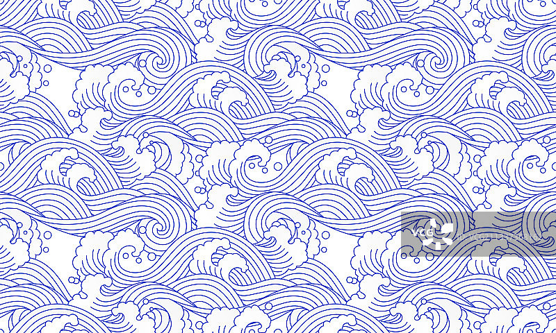 无缝海浪线条背景底纹图片素材