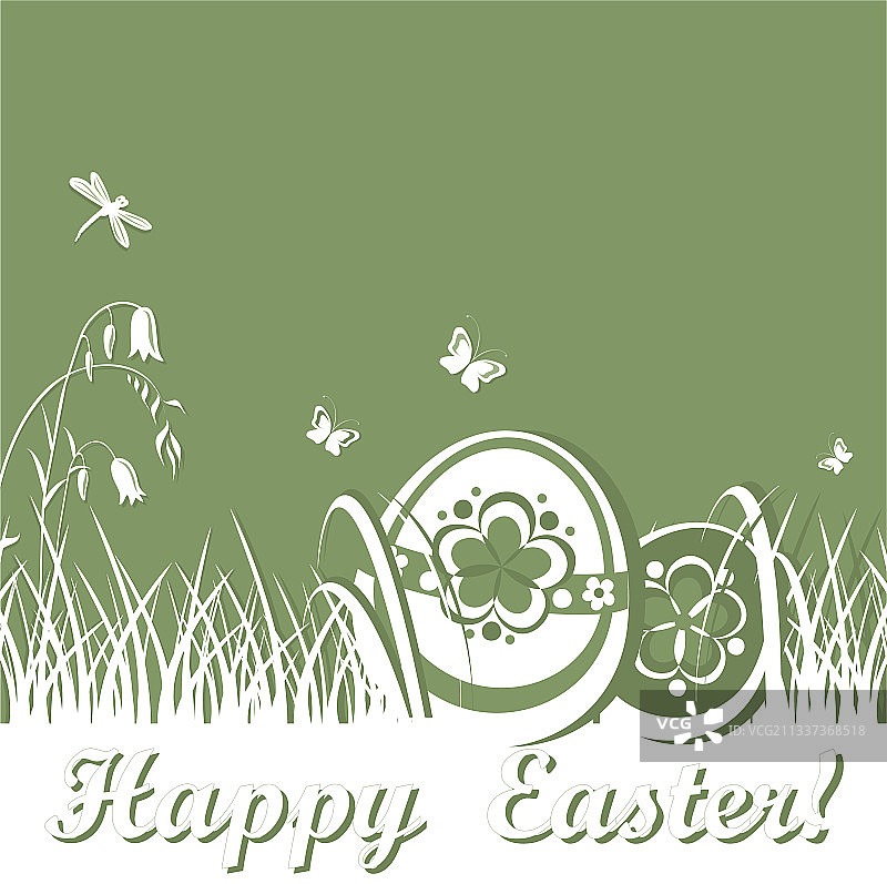 带有复活节彩蛋的春天贺卡图片素材