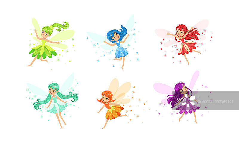 带翅膀的可爱小仙女图片素材