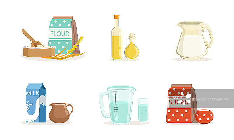 烘焙原料套装：面粉等图片素材
