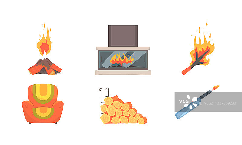 壁炉家居饰品系列图片素材