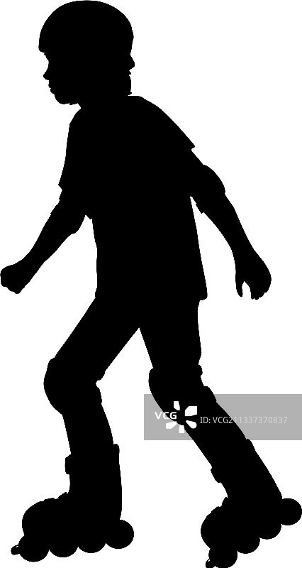 轮滑男孩剪影图片素材