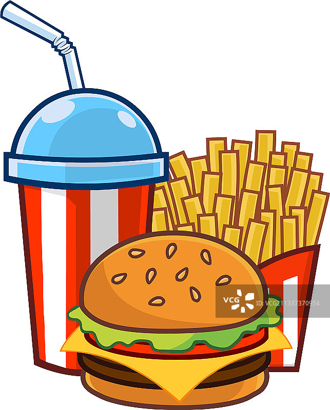 汉堡、薯条和汽水图片素材