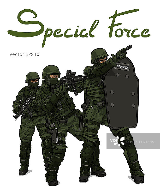 警察部队反恐行动草图图片素材