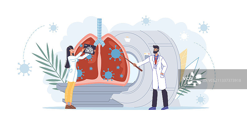 扁平风格卡通医生抗击冠状病毒图片素材