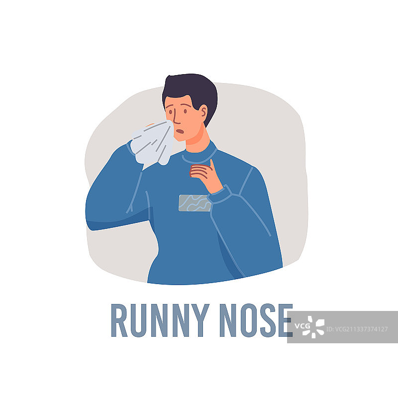 扁平卡通生病人物图片素材