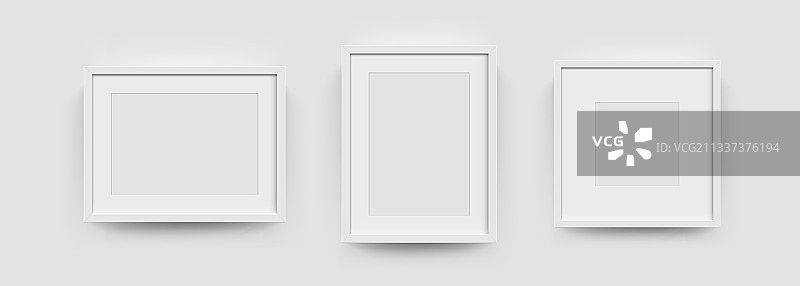 墙上的相框白色模型照片图片素材