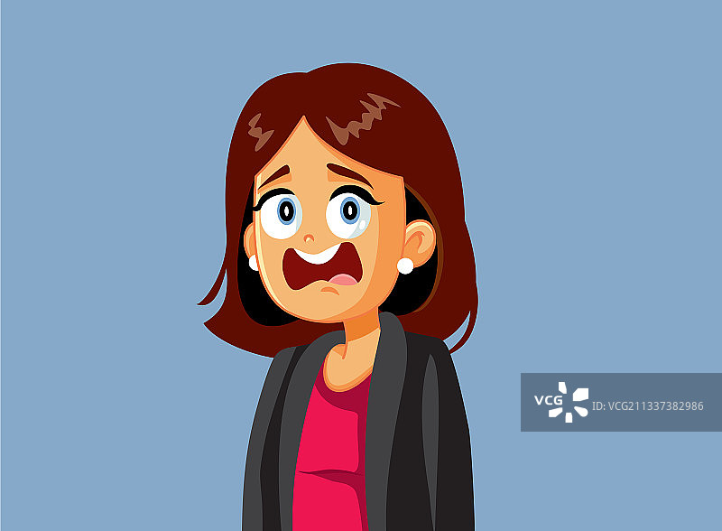 震惊的商务女性对新闻做出反应图片素材