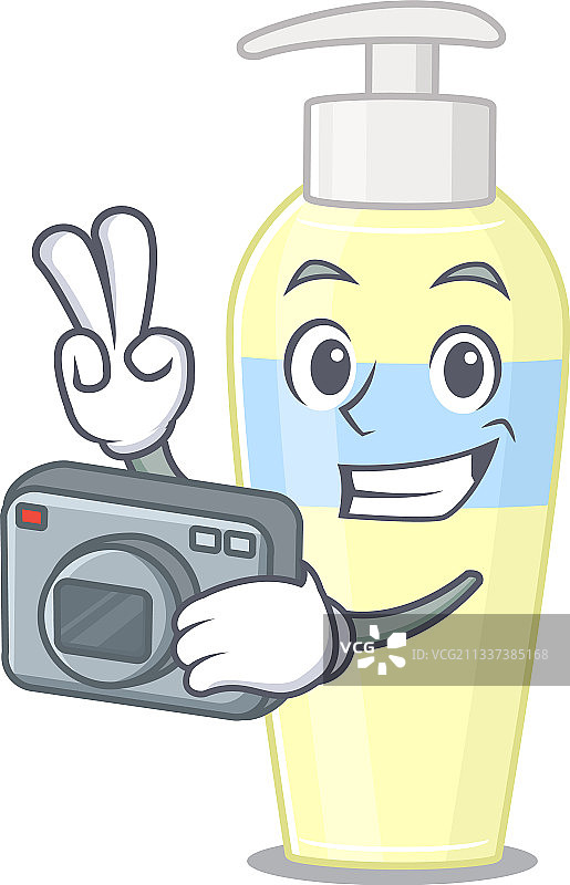 摄影师拍摄精华液卡通图片素材
