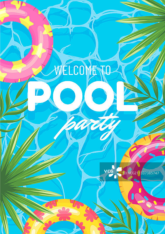 泳池派对俯视图banner图片素材