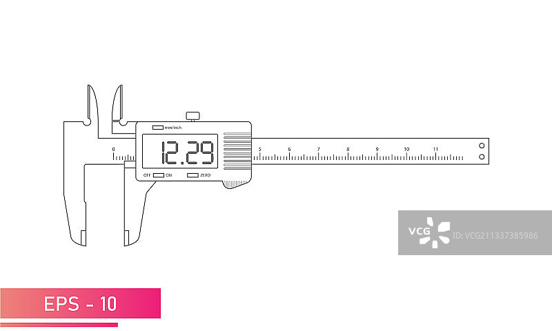 带显示屏的数字游标卡尺图片素材