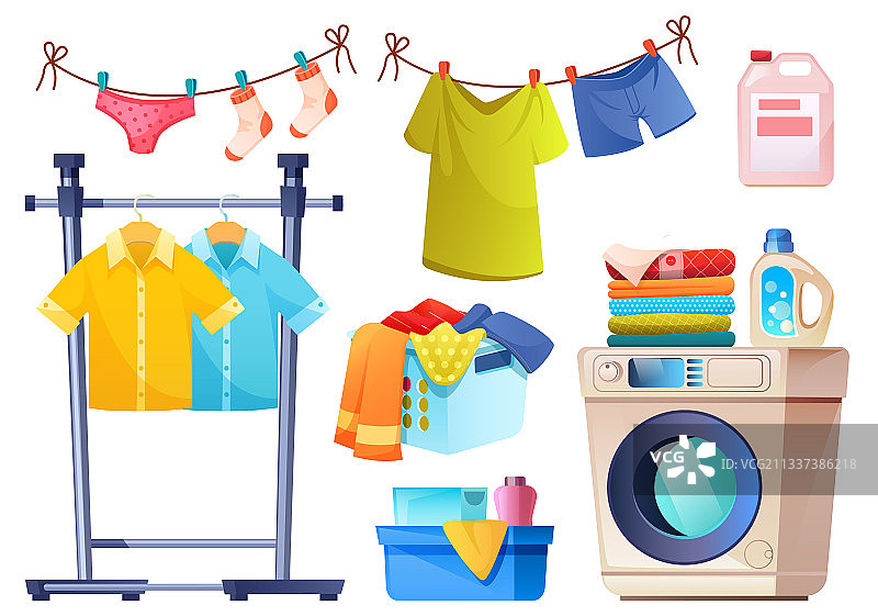 用于洗涤和烘干衣服的洗衣房设备图片素材