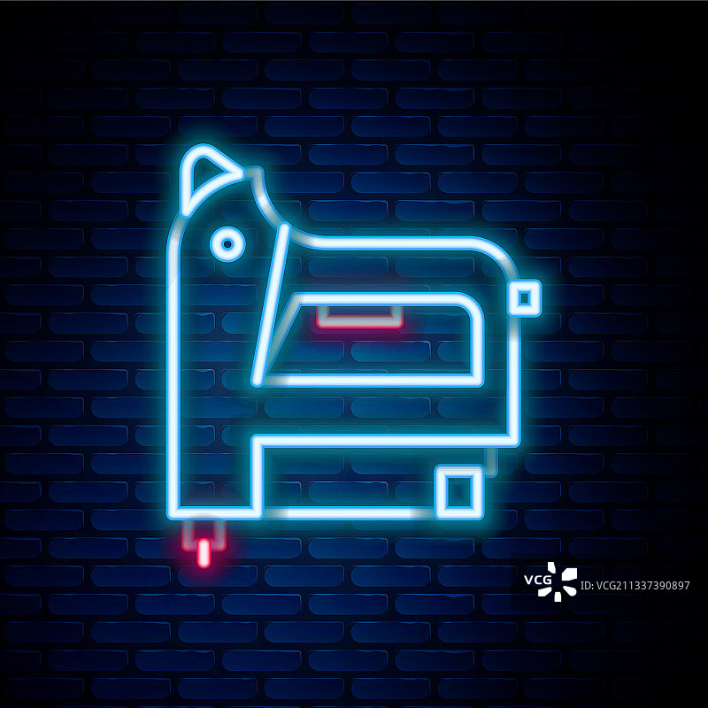 发光的霓虹灯线条电动 строительный степлер图片素材