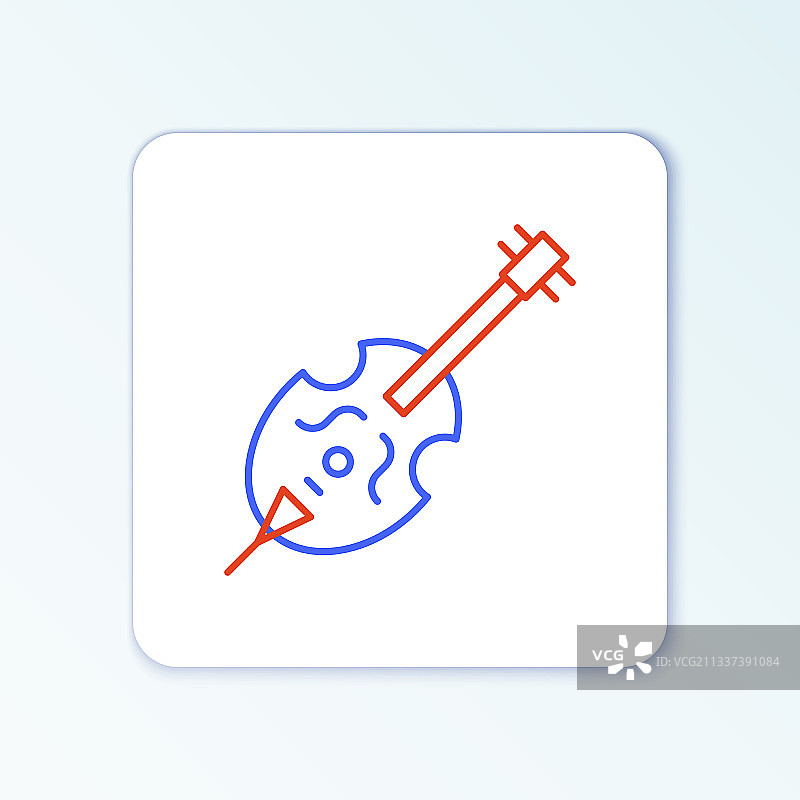 白色背景上的小提琴线性图标图片素材