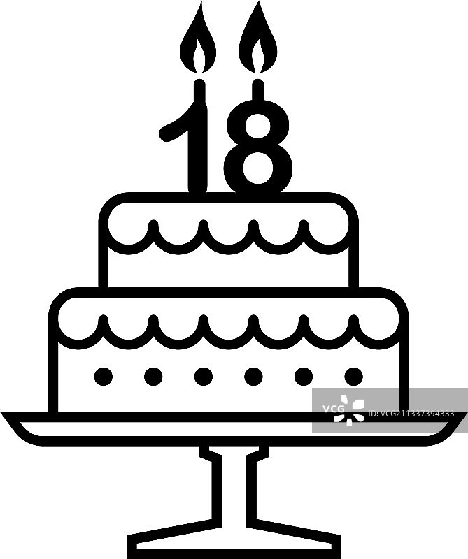 18岁生日蛋糕图片素材