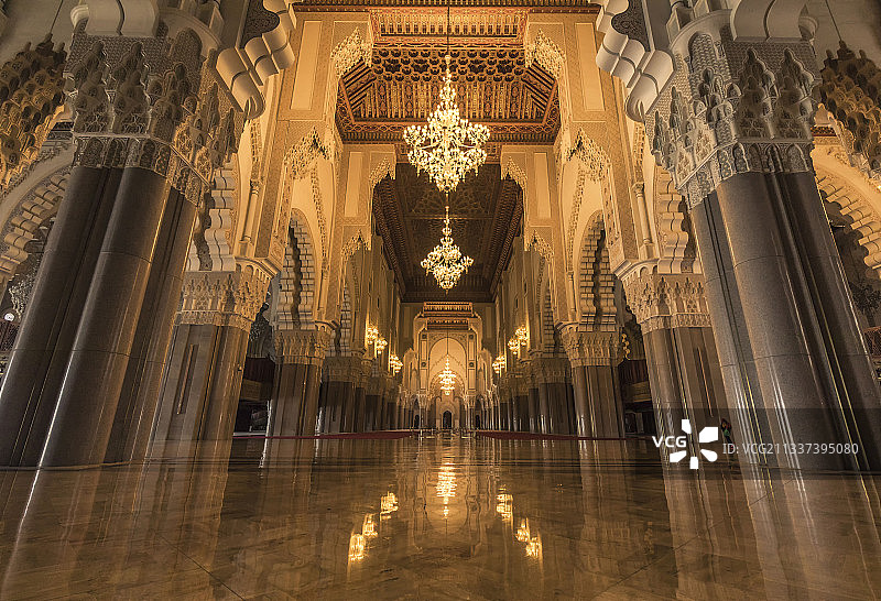 摩洛哥哈桑二世清真寺内部图片素材