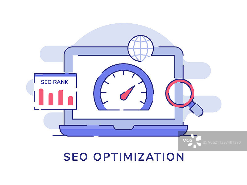 显示屏上的SEO优化概念速度计图片素材
