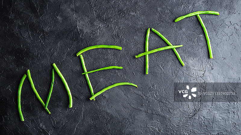 绿豆拼写的肉类文字图片素材