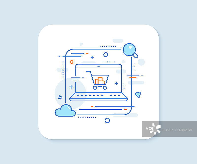 购物车线性图标在线购买标志图片素材