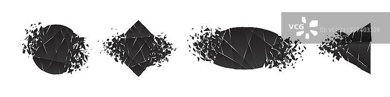 扁平风格的破碎爆炸图形设计图片素材
