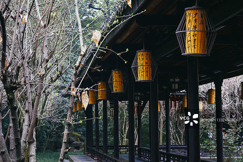 成都杜甫草堂园林景观图片素材