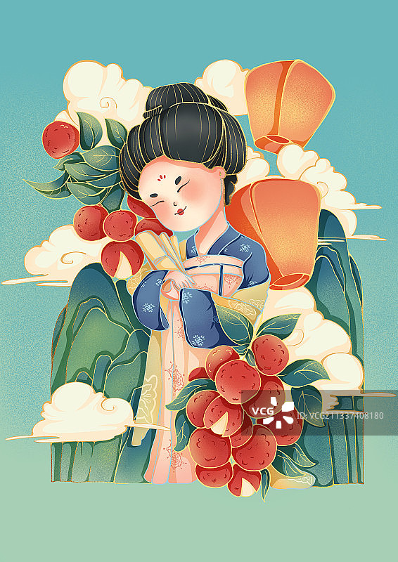古风少女-知书达荔图片素材