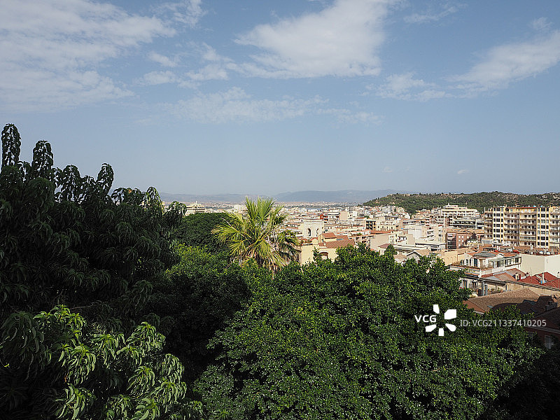 高角度的城镇景观对天空图片素材
