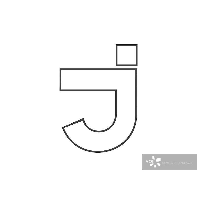 简约几何线条字母J标志图片素材