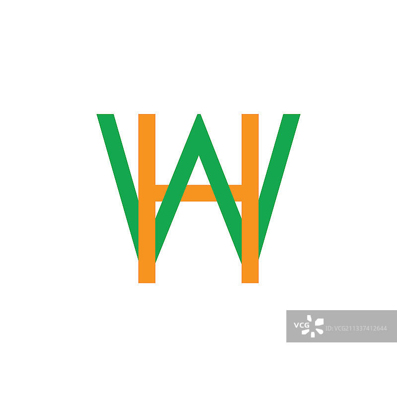 简约链接HW字母标志图片素材