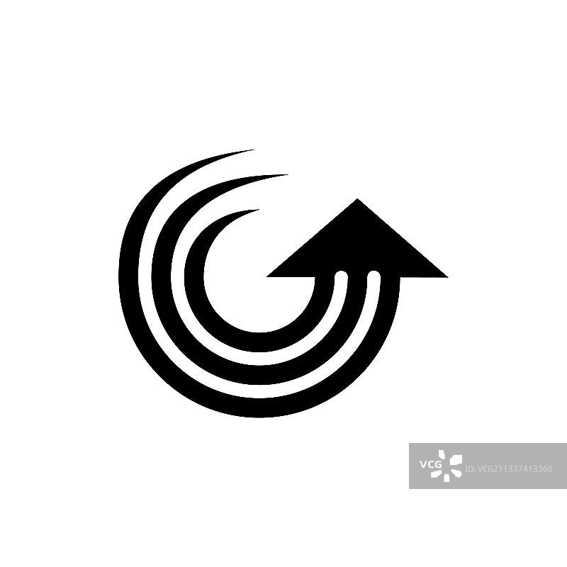 条纹旋转运动向上箭头标志图片素材