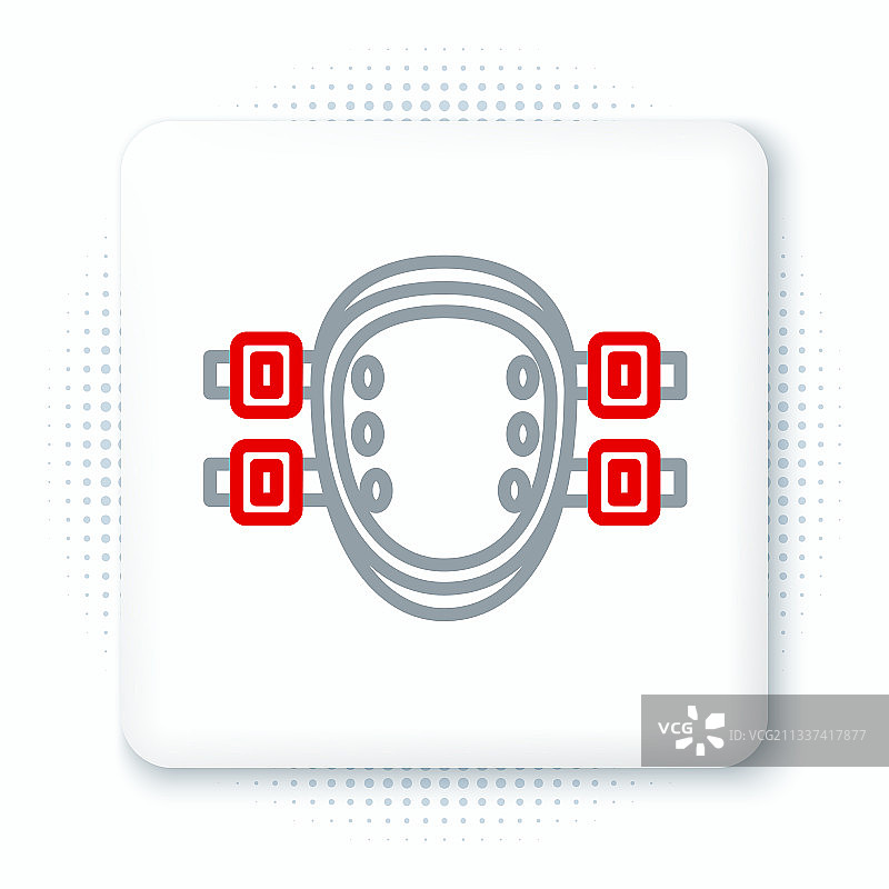 白色背景上的线性护膝图标图片素材