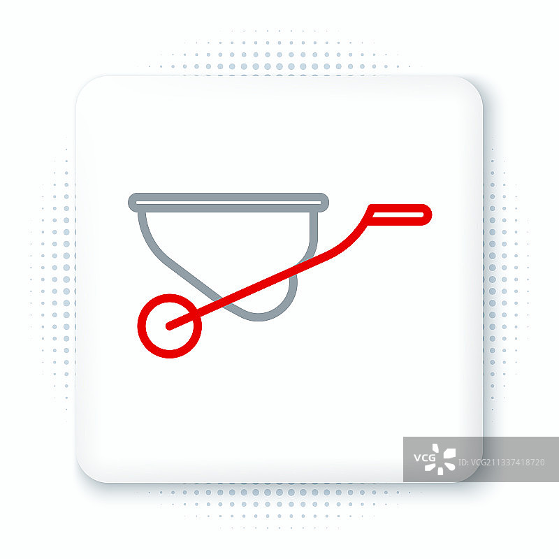 白色背景上的线条手推车图标图片素材