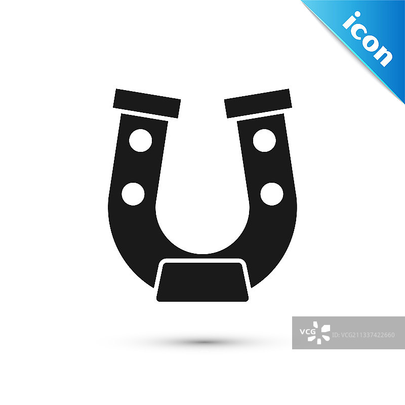 白色背景上的灰色马蹄铁图标图片素材