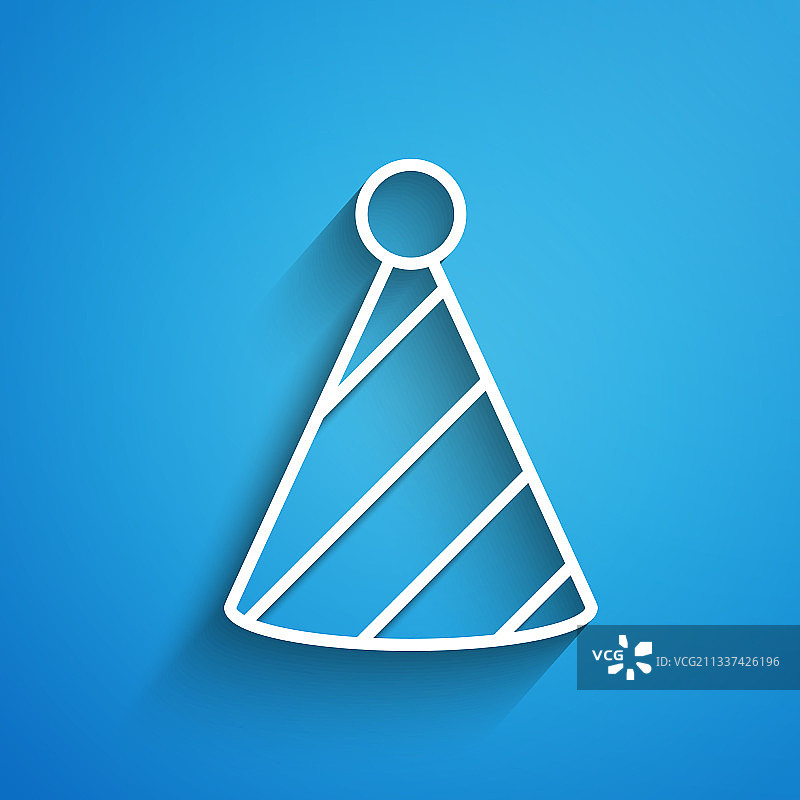 白色线帽子图标孤立在蓝色图片素材